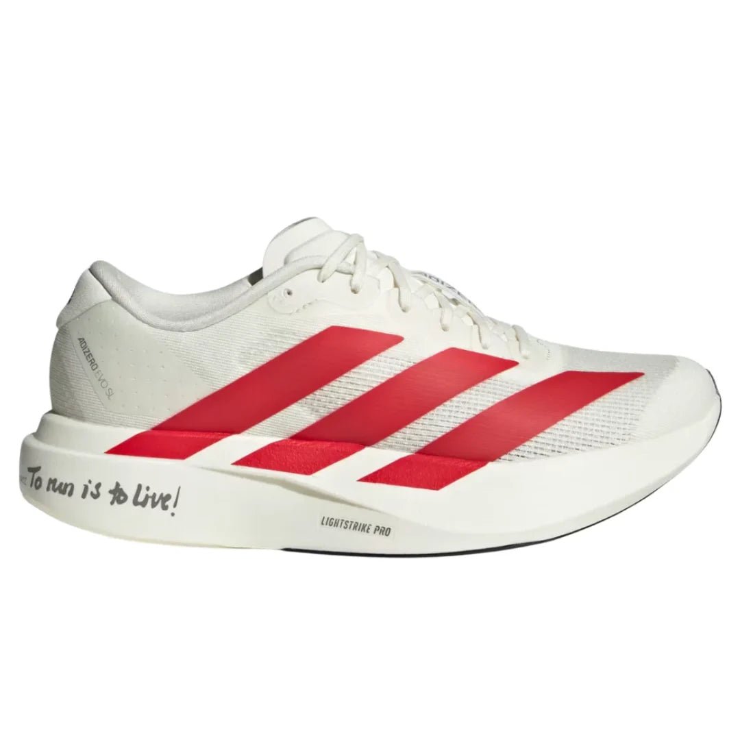 Adidas AdiZero EVO SL "Off White / Better Scarlet / Core Black" - Luxury Dubai