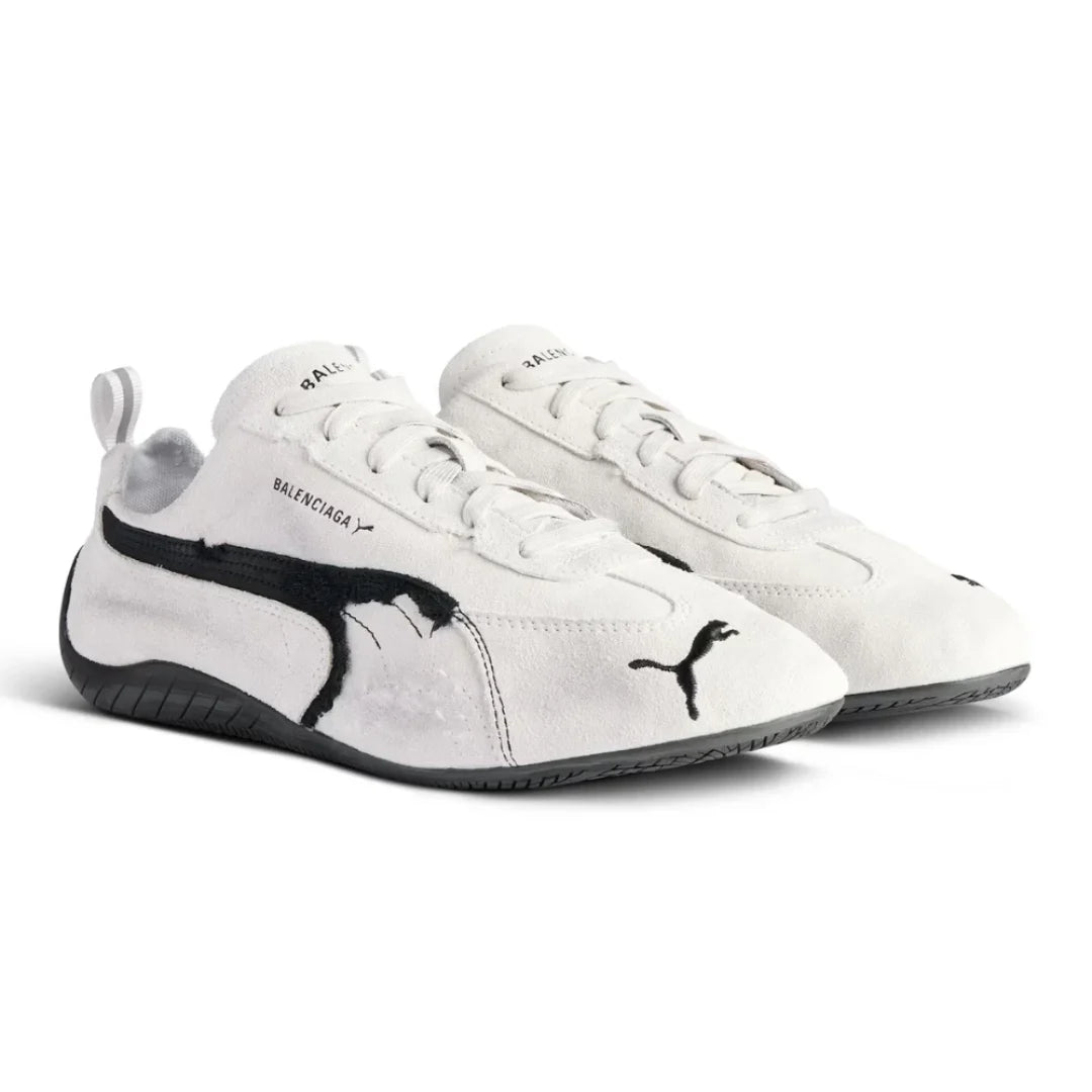 Balenciaga x Puma Speedcat Suede 'White Black' - Luxury Dubai