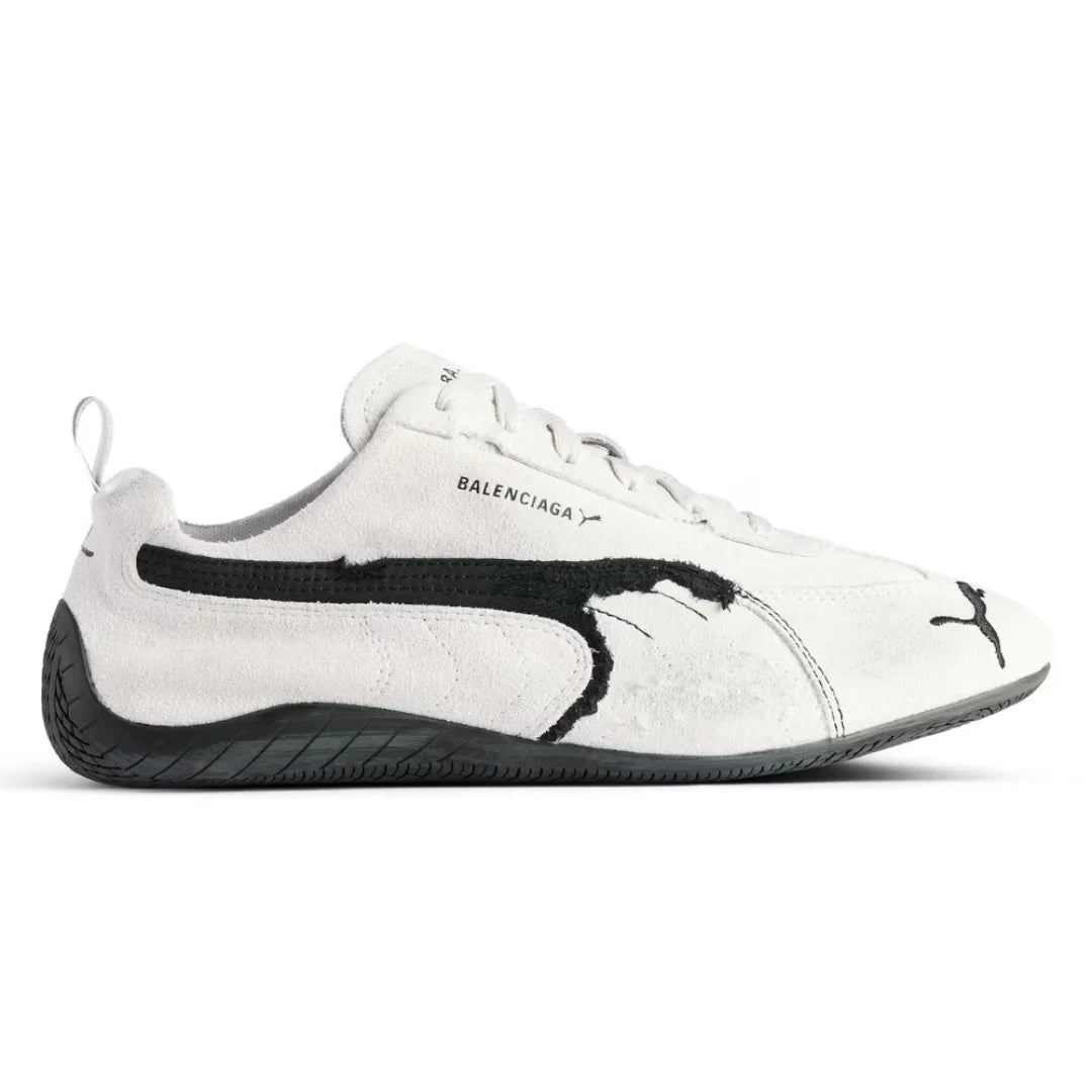 Balenciaga x Puma Speedcat Suede 'White Black' - Luxury Dubai