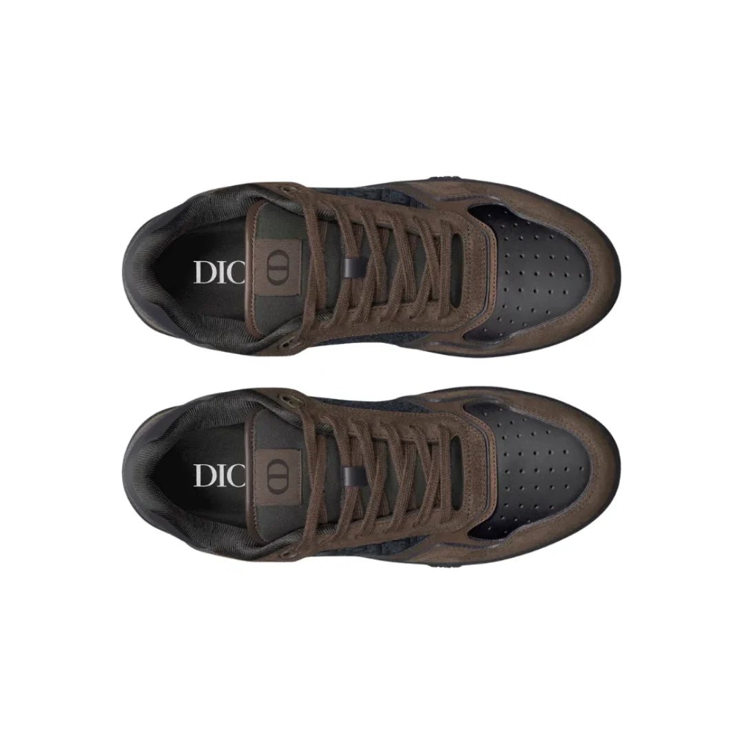 Dior B27 Uptown Low-Top Sneaker "Deep Brown Suede, Black Smooth" - Luxury Dubai