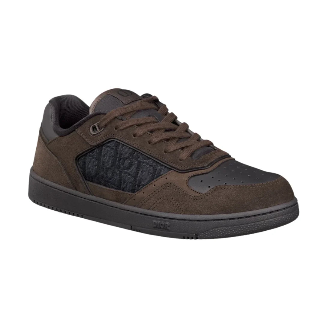 Dior B27 Uptown Low-Top Sneaker "Deep Brown Suede, Black Smooth" - Luxury Dubai