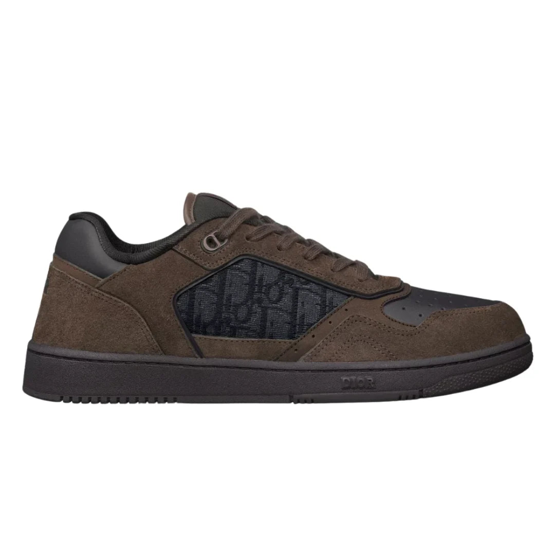 Dior B27 Uptown Low-Top Sneaker "Deep Brown Suede, Black Smooth" - Luxury Dubai