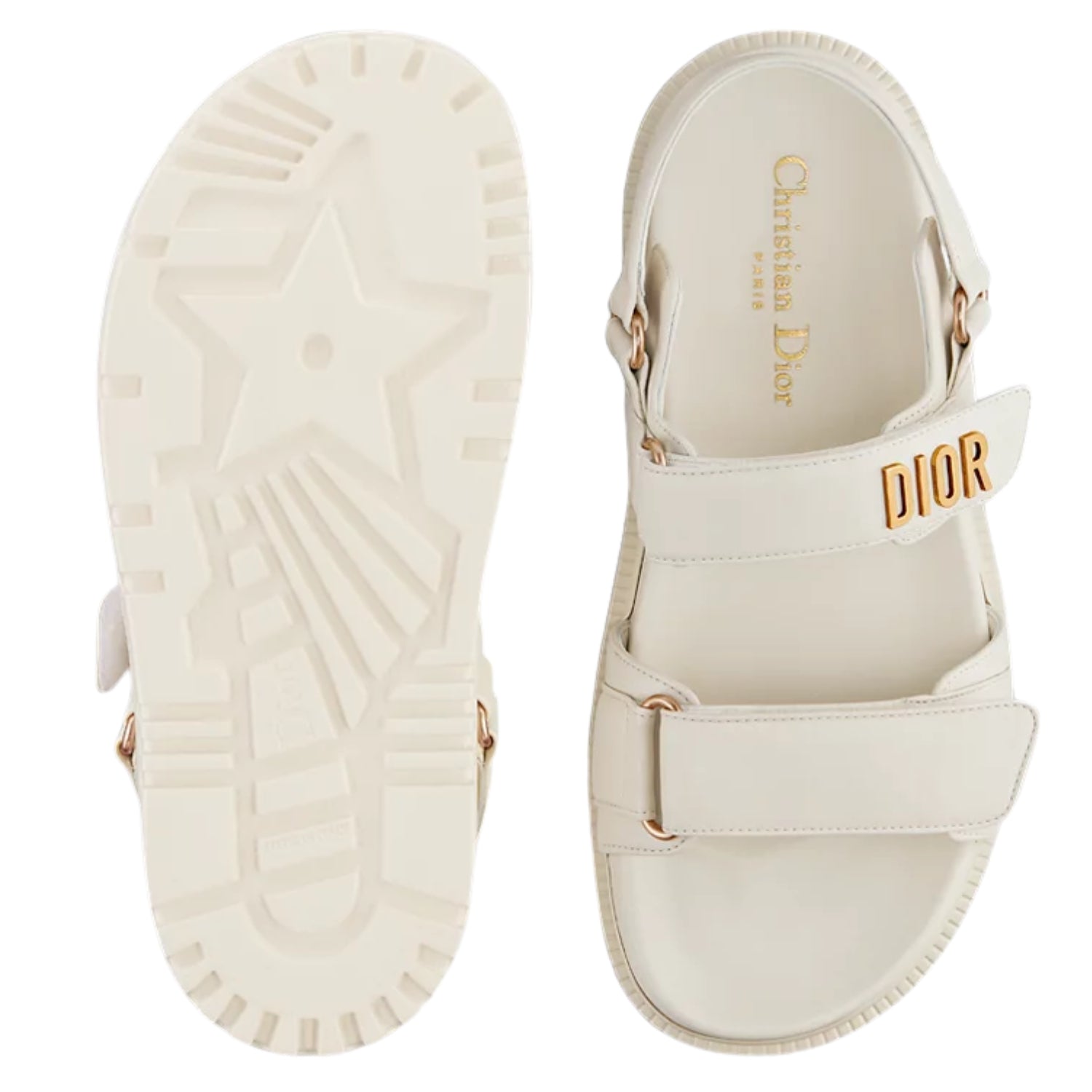 Buy DIOR Dioract White Lambskin Sandals - Luxury Dubai