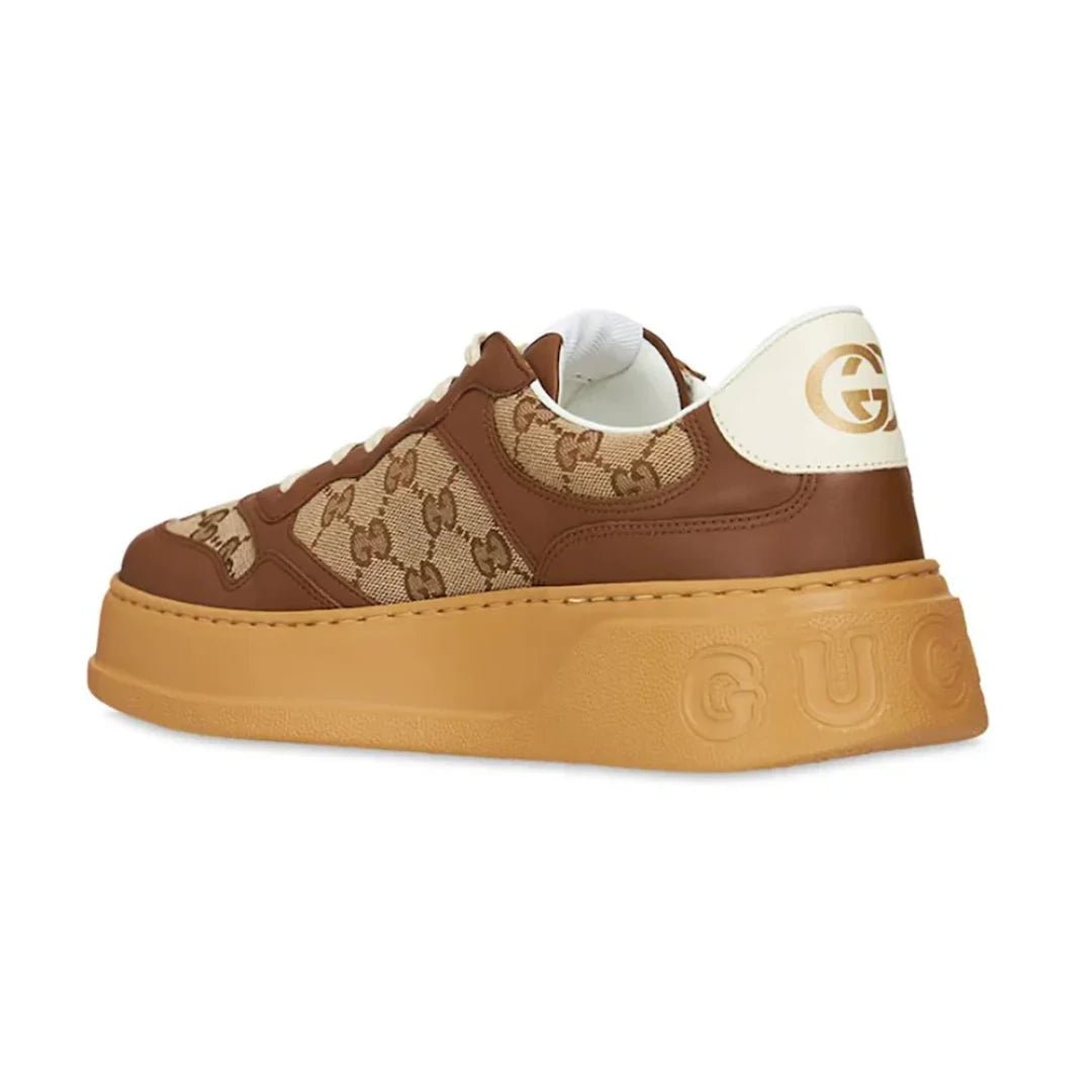 Gucci Gg Canvas leather-trimmed sneakers - Luxury Dubai