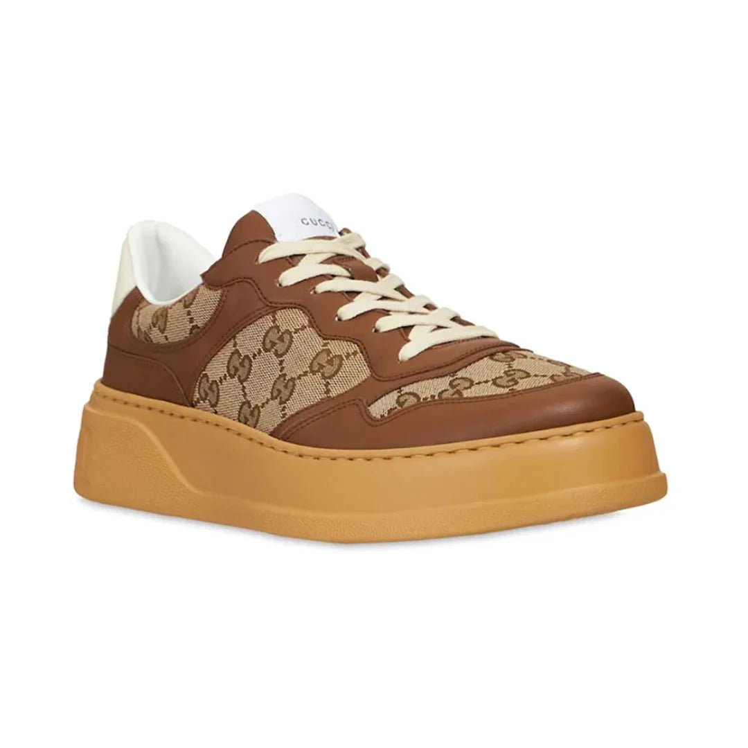 Gucci Gg Canvas leather-trimmed sneakers - Luxury Dubai