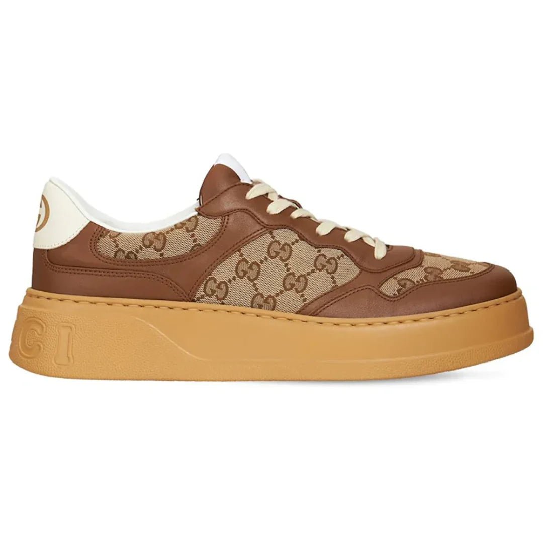 Gucci Gg Canvas leather-trimmed sneakers - Luxury Dubai