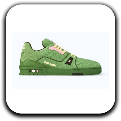 Buy LV Trainer Green Sneakers - Luxury Dubai