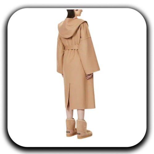 New Loewe Anagram Hood Belted Wool Coat - Luxury Dubai