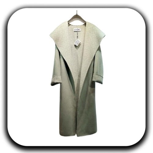 New Loewe Anagram Hood Belted Wool Coat - Luxury Dubai