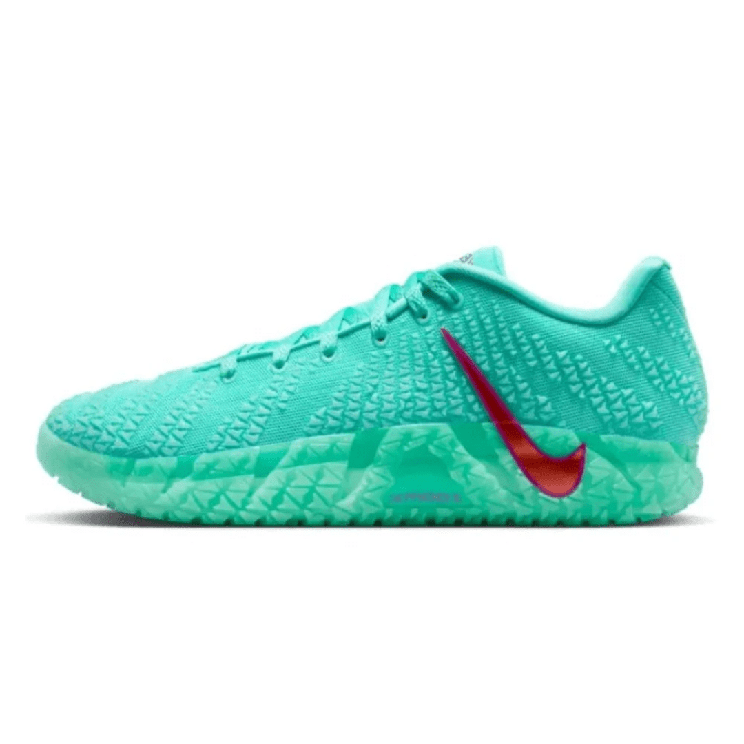 Front view of Bleached Turquoise Nike Ja 3 shoes