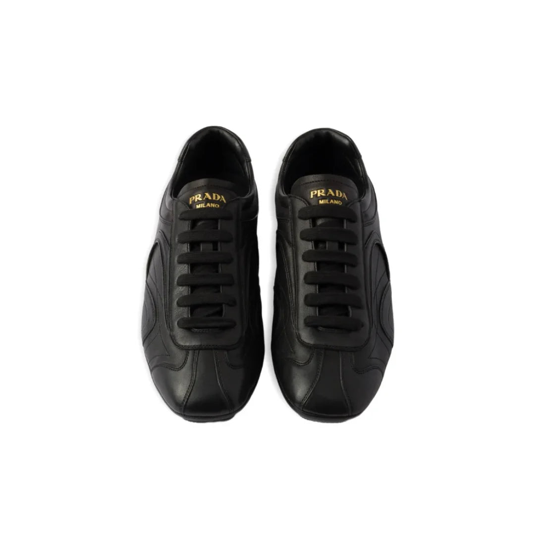 Prada Montecarlo Re-edition 2005 Antiqued Nappa Leather Sneakers "Black" - Luxury Dubai