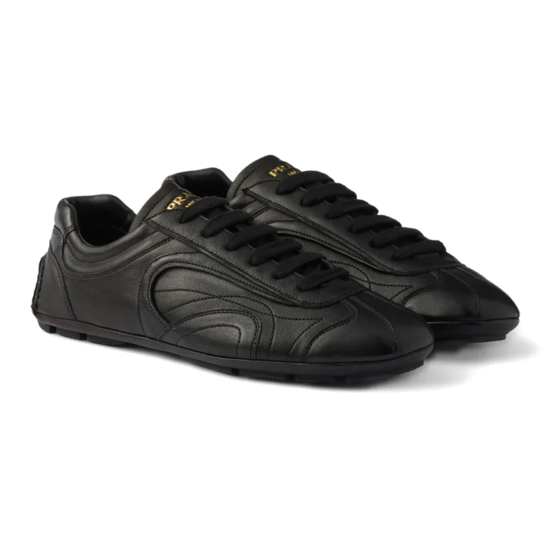 Prada Montecarlo Re-edition 2005 Antiqued Nappa Leather Sneakers "Black" - Luxury Dubai