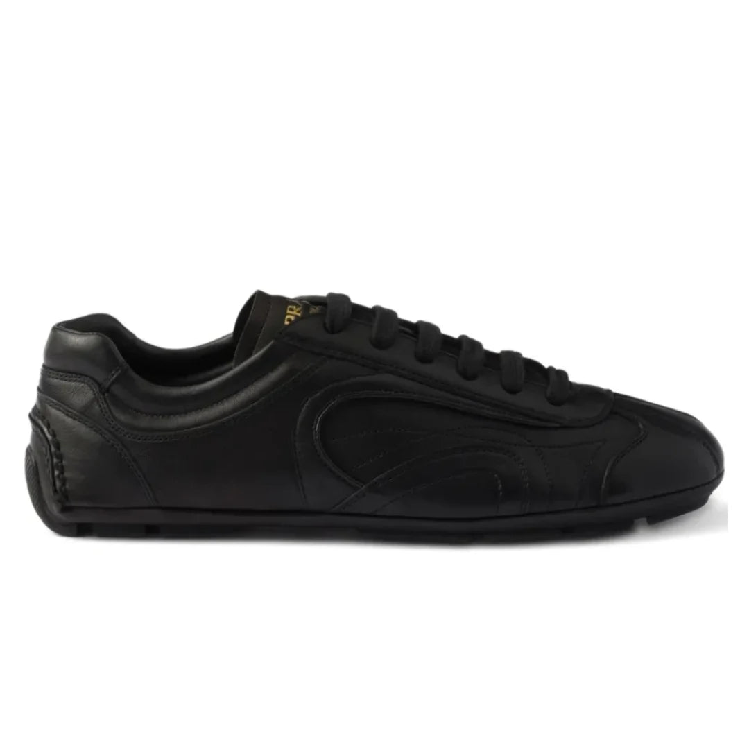 Prada Montecarlo Re-edition 2005 Antiqued Nappa Leather Sneakers "Black" - Luxury Dubai