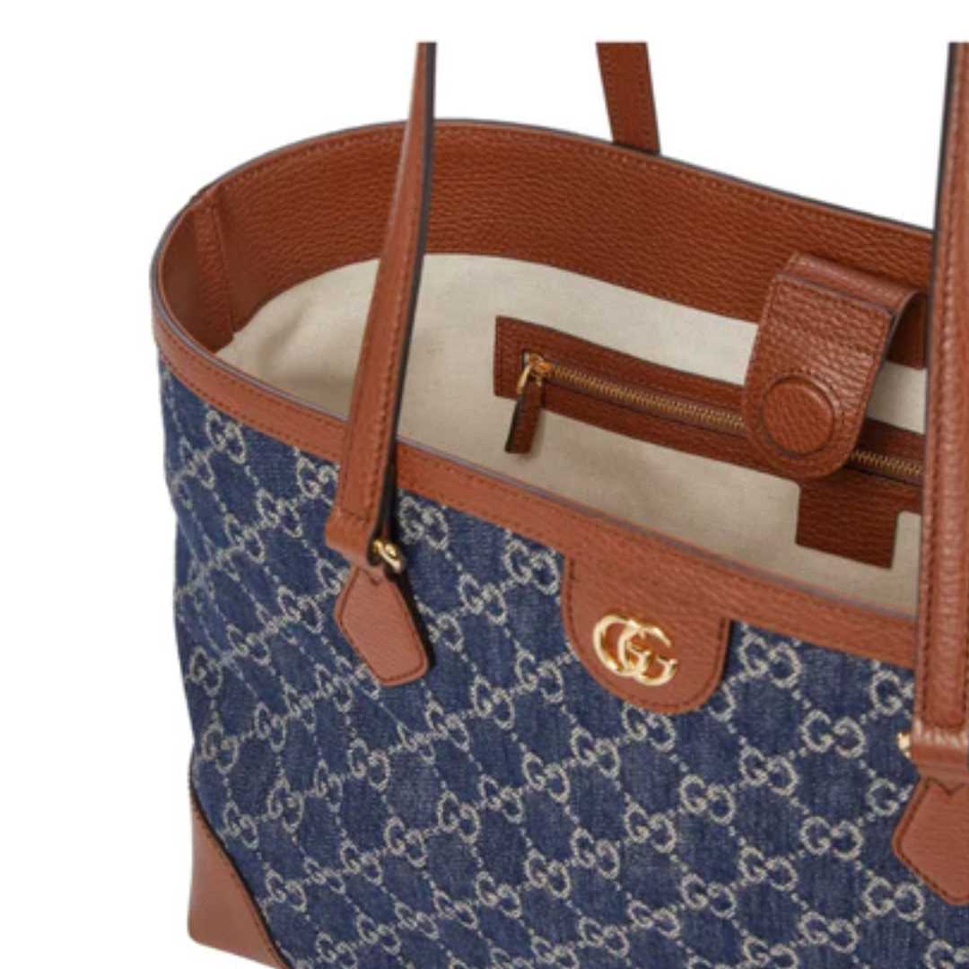 Luxury Gucci Ophidia GG Denim Tote - Luxury Dubai