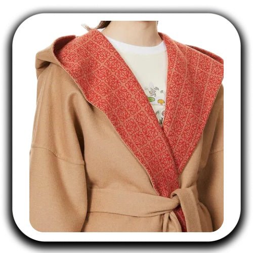 New Loewe Anagram Hood Belted Wool Coat - Luxury Dubai