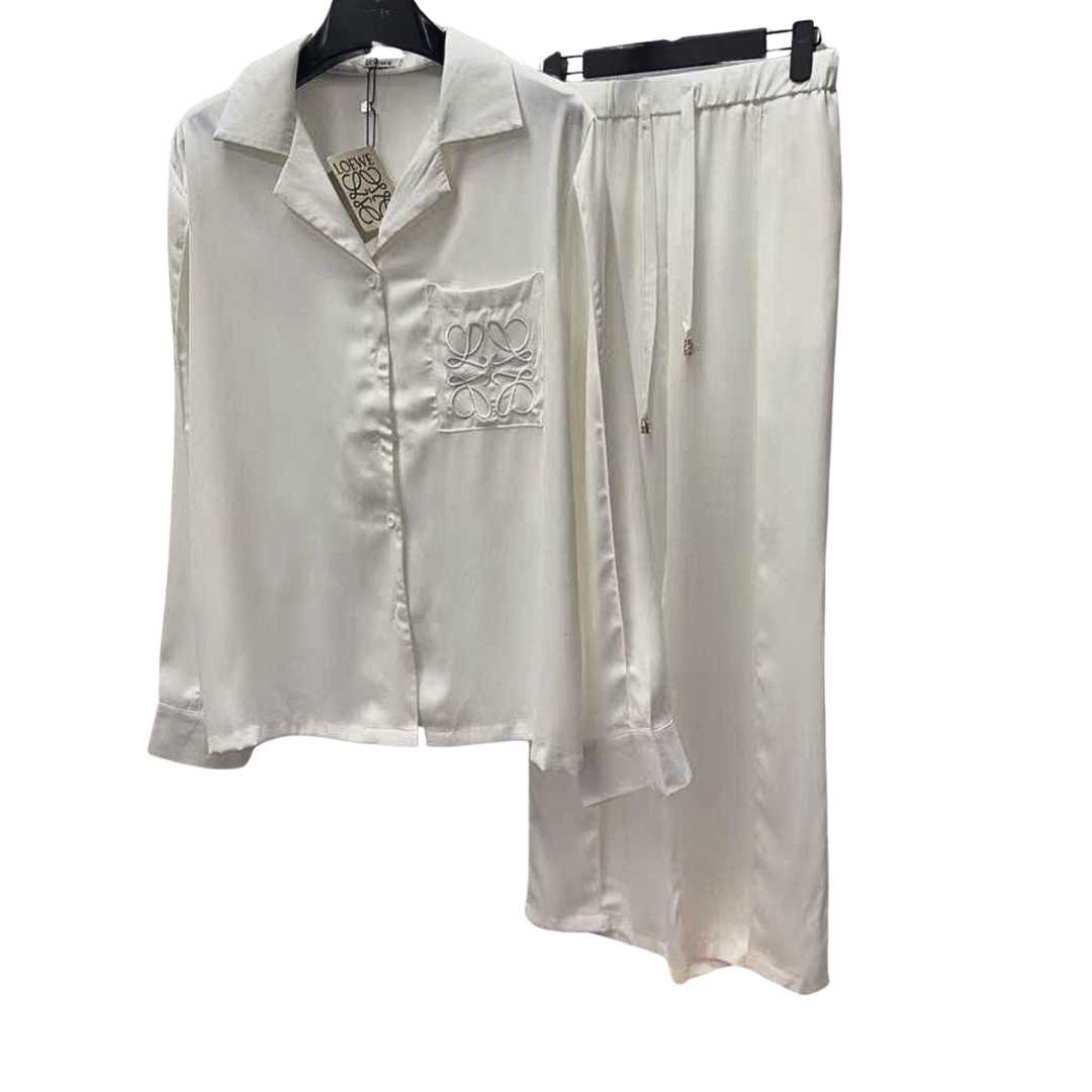 Luxury Loewe Anagram Silk Pajama Set - Luxury Dubai