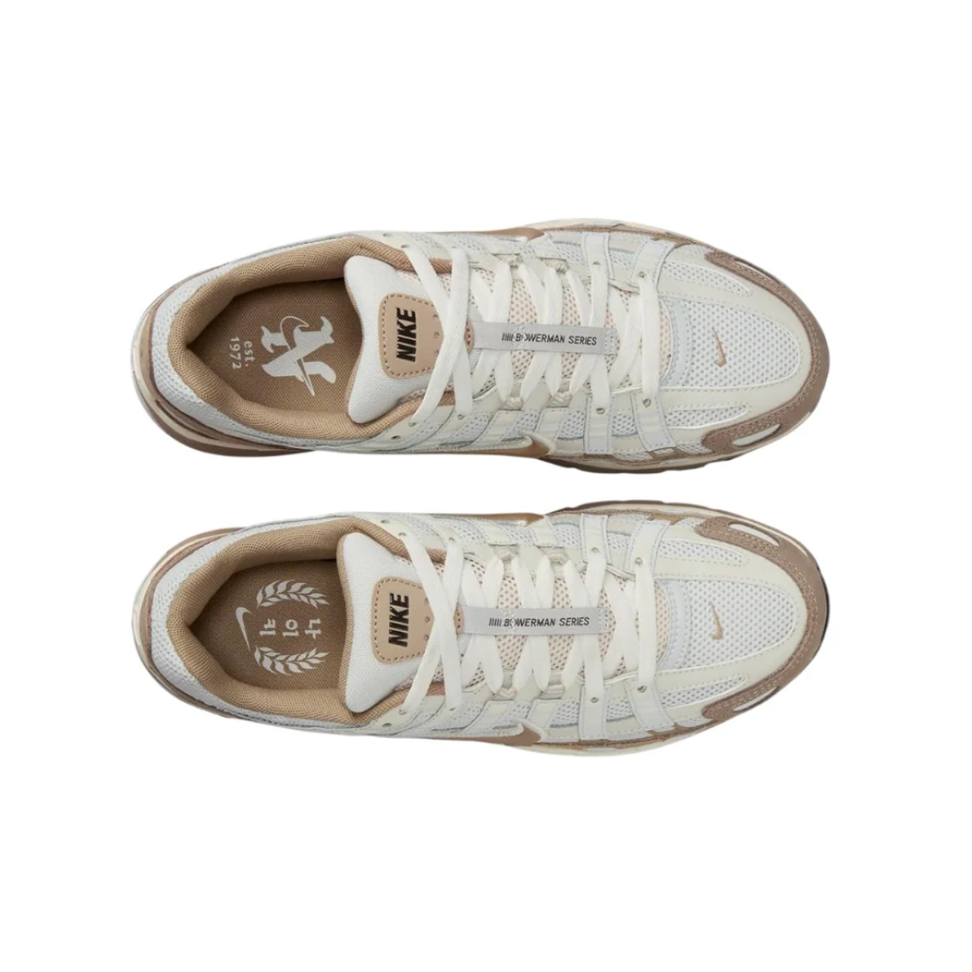 Laces and layered upper of Nike P-6000 Light Bone