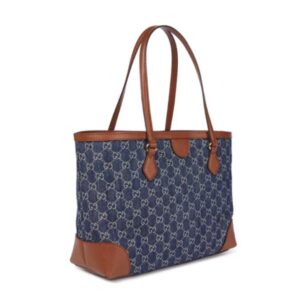 Elevate your style with the exquisite blue and brown Gucci tote bag. Experience luxury with the Gucci Ophidia GG Denim Tote - Luxuary Dubai