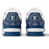 Indulge in the opulence of Louis Vuitton with these exclusive LV Trainer Sneakers. The captivating blue and white print sets you apart from the crowd. Upgrade your footwear game today