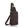 Elevate your fashion game with this luxurious Lv Crossbody Slingbag adorned in a classic black and white checkered pattern. Effortlessly carry all your belongings in style with the convenient strap