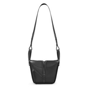 Stylish black leather backpack with front zipper - the perfect blend of luxury and functionality