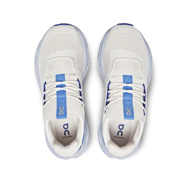 Experience luxury in the New On Cloud Nova Undyed White Heather sneakers as you ride the clouds in white and blue