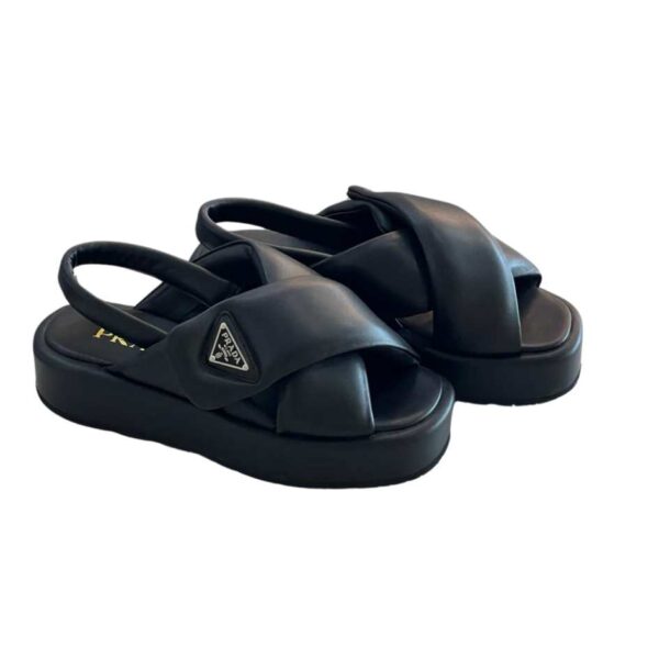 prada triangle logo padded sandals _ prada _ prada shoes _ prada uae _ prada sandals _ prada sandals