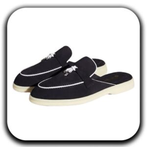 Loro Piana Charms Walk Loafers _ Loro Piana Charms Babouche Loafers Black _ lora piana uae _ lora piana slides _ lora piana women loafers