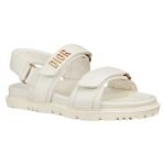 DIOR Dioract White Lambskin Sandals | DIOR Dioract white lambskin sandals with gold-tone adjustable straps and star rubber sole
