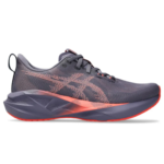 Asics Novablast 5 'Greyish Purple/Coral Reef' heel view Dubai