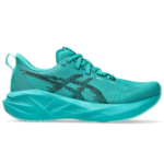 Asics Novablast 5 Wave Teal Black heel view Dubai