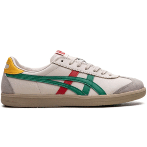 Heel view of Asics Onitsuka Tiger Tokuten "White/Beige/Red/Green"