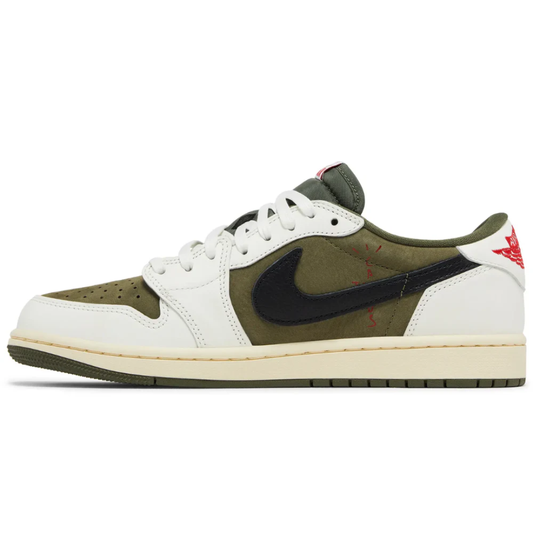 Travis Scott x Nike Air Jordan 1 Retro Low OG SP 'Reverse Olive / Medium Olive' 4 Travis Scott x Air Jordan 1 Reverse Olive Side Profile UAE