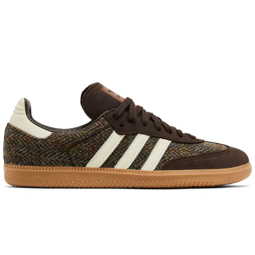 adidas Samba OG 'Tweed Pack - Dark Brown' 1 adidas Samba OG Tweed Pack Dark Brown heel view