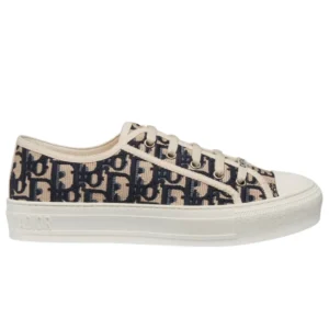 WALK'N'DIOR SNEAKER Blue Dior Oblique Embroidered Canvas upper detail